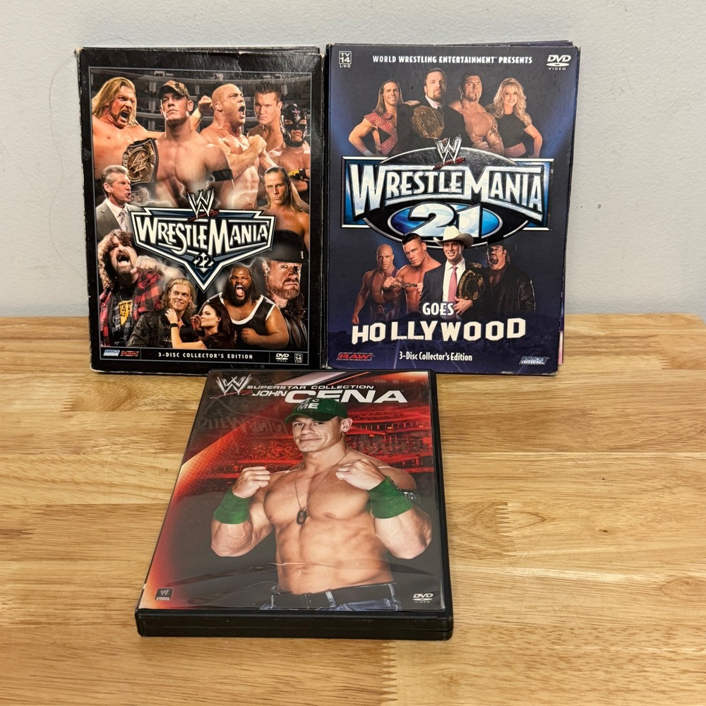 WWE WrestleMania 21 22 3-Disc Collector's Editions & John Cena DVD Lot